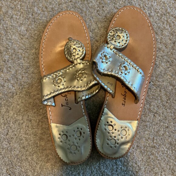 Jack Rogers Gold Jacks Flat Sandal - Picture 2 of 4